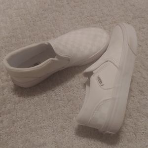Vans white checkerboard slip one girls size 3